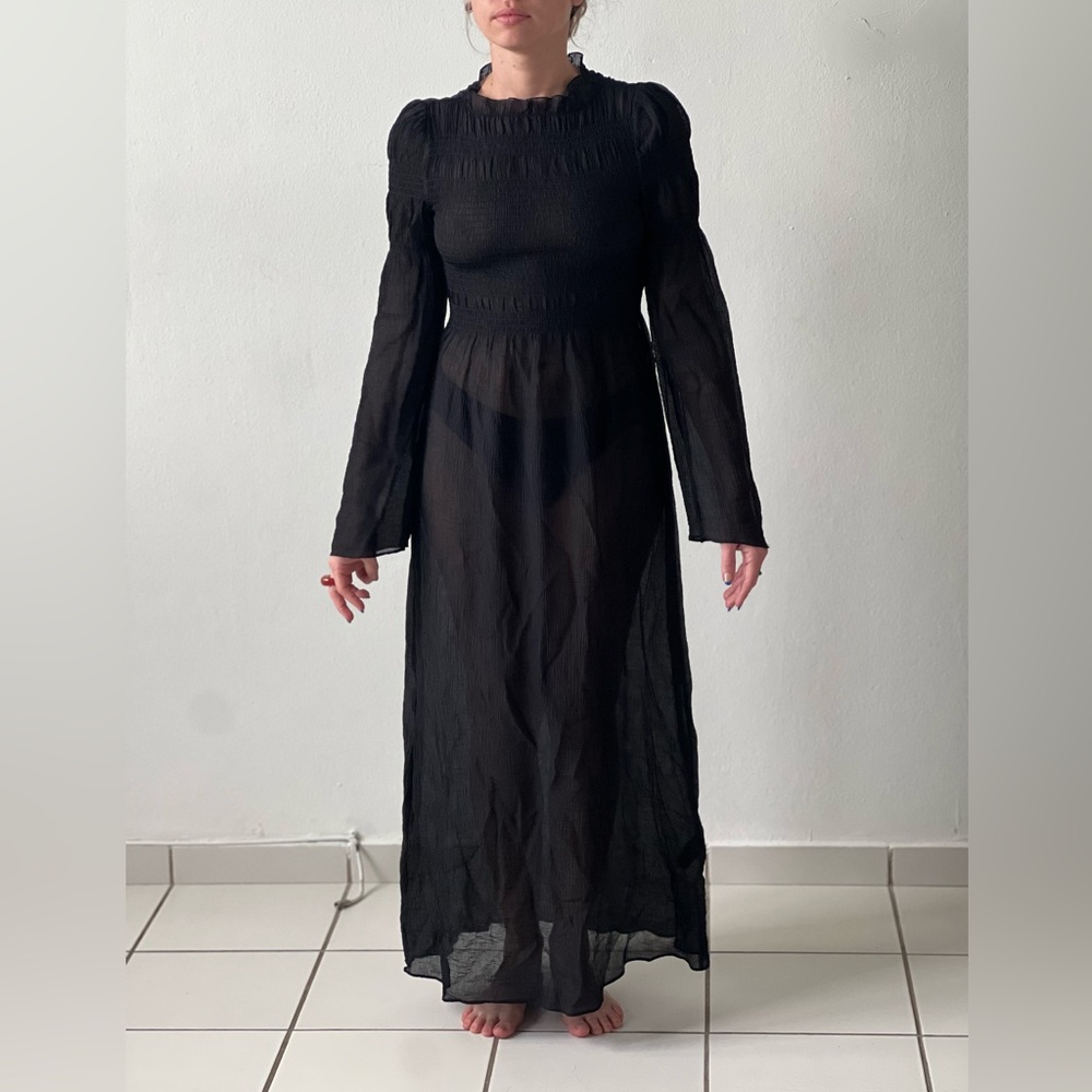 Sheer Black Cover up Dress - Picture 3 of 3